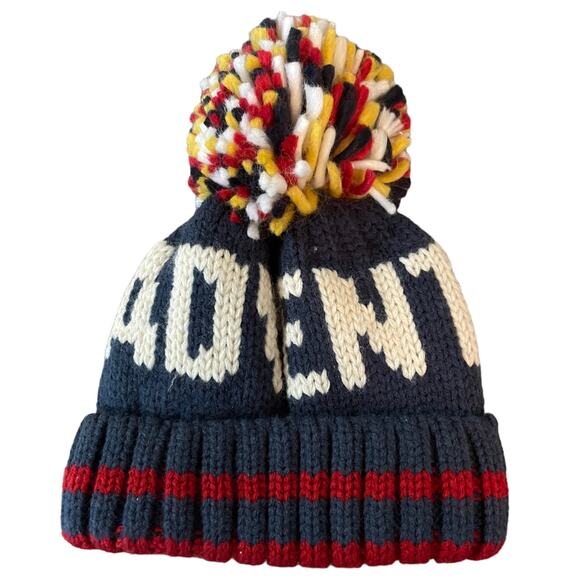 Adventure Toddler Blue Red White Knit Beanie Cap Hat One Size - Picture 1 of 2